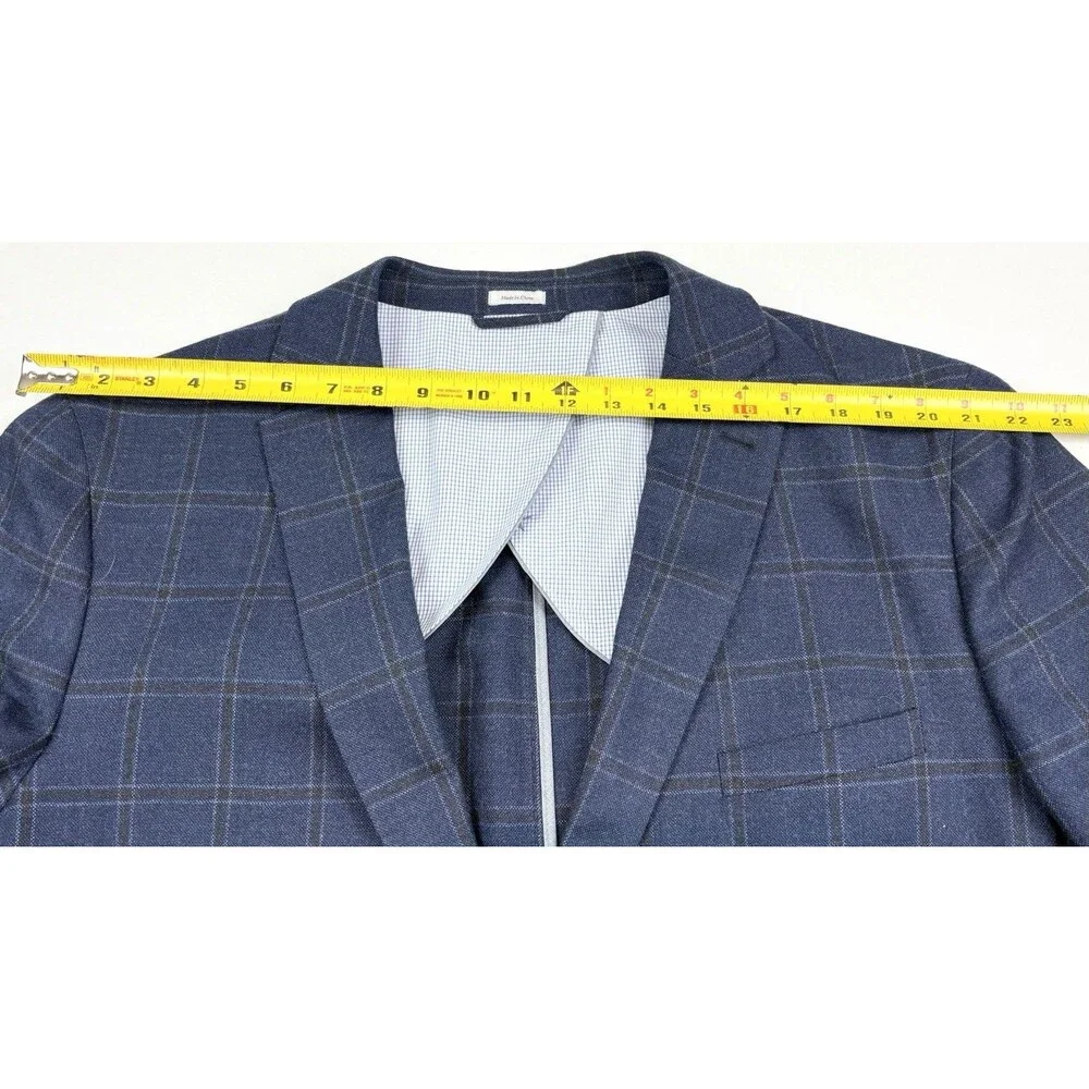 Peter Millar Sport Coat Soft Blazer Lightweight Blue Plaid XXL Wool Unstructured